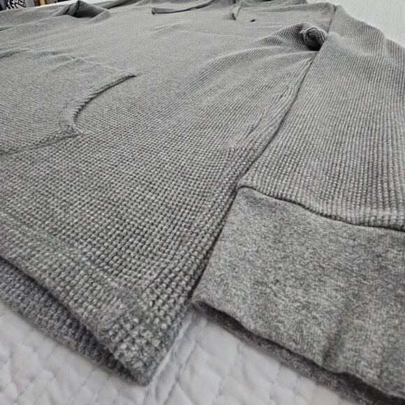 Polo Ralph Lauren Waffle Knit Hoodie Men's XXL Grey Long Sleeve Drawstring EUC - Picture 2 of 14